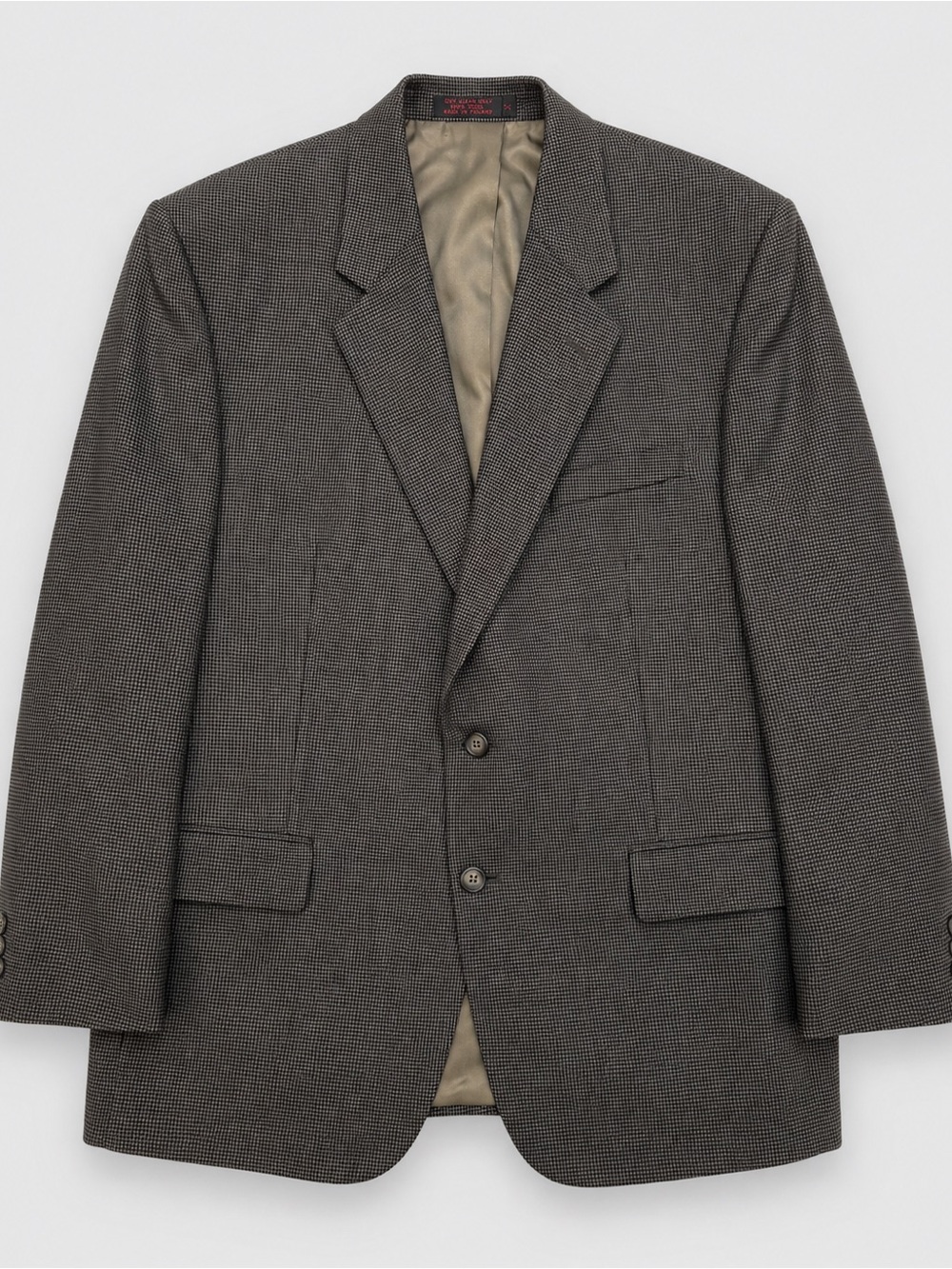 English Manor Men’s 44R Wool Gray Houndstooth Blazer Sport Coat